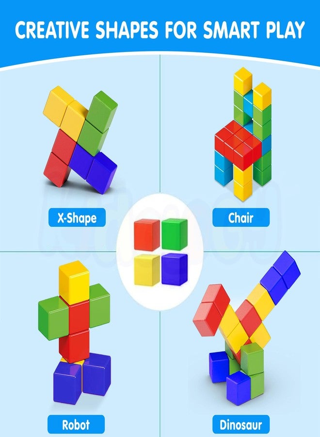 Kidology Magnetic Building Blocks 32Pcs Magnetic Blocks Magnetic Toys for 3 4 5 6 7 8 Years Old Boys Girls Preschool Structures Sensory Toys for Kids - Image 3